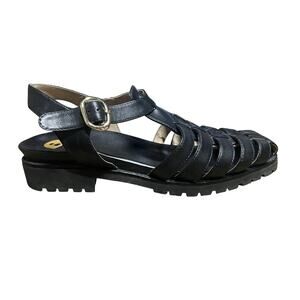 Bared Footwear Bittern Black Leather Fisherman Sandals Sz 40 / US 9.5 - 10